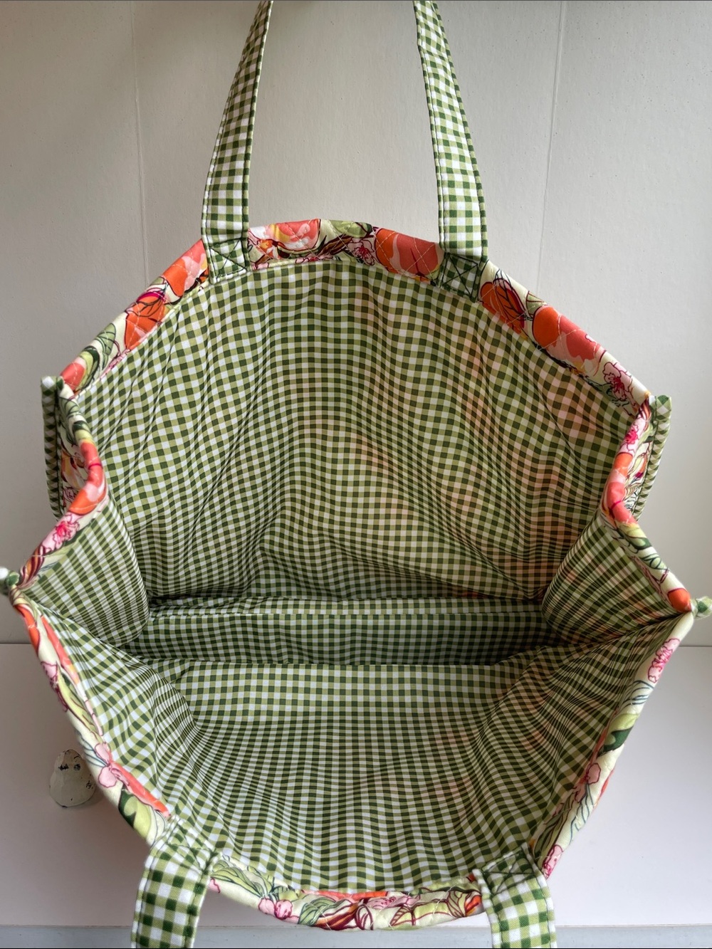 Bath & Body Works Vera Bradley 2006 Limited Edition Cotton Tote Bag Peach Garden - Picture 4 of 9